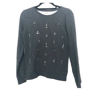 Grey Bejeweled Sweatshirt